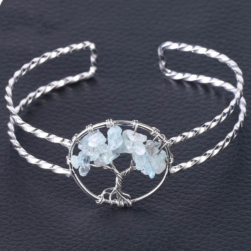 Winding Tree of Life Broken Gem Bracelet