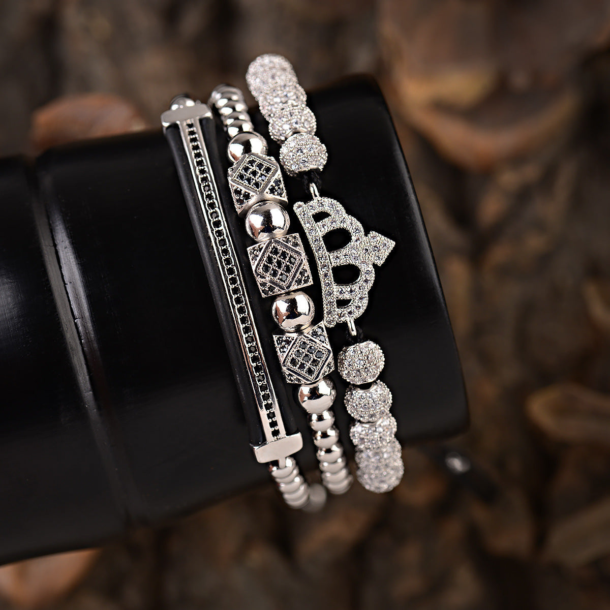 Crown three piece bracelet for lovers