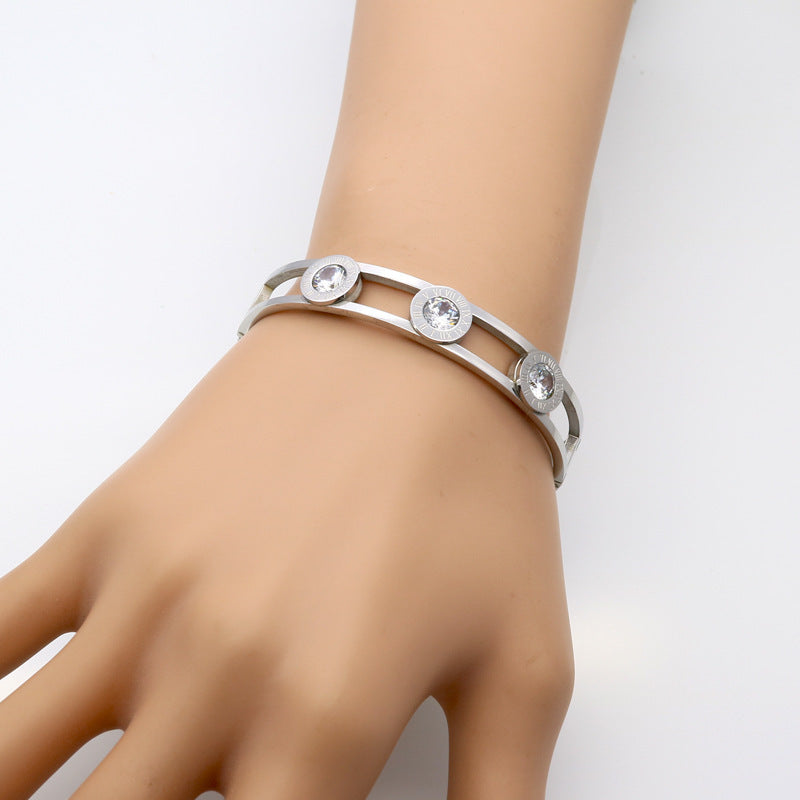 Large diamond zircon bracelet