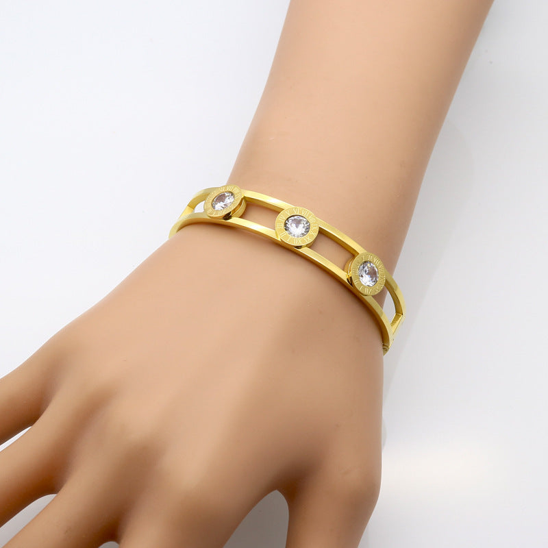 Large diamond zircon bracelet