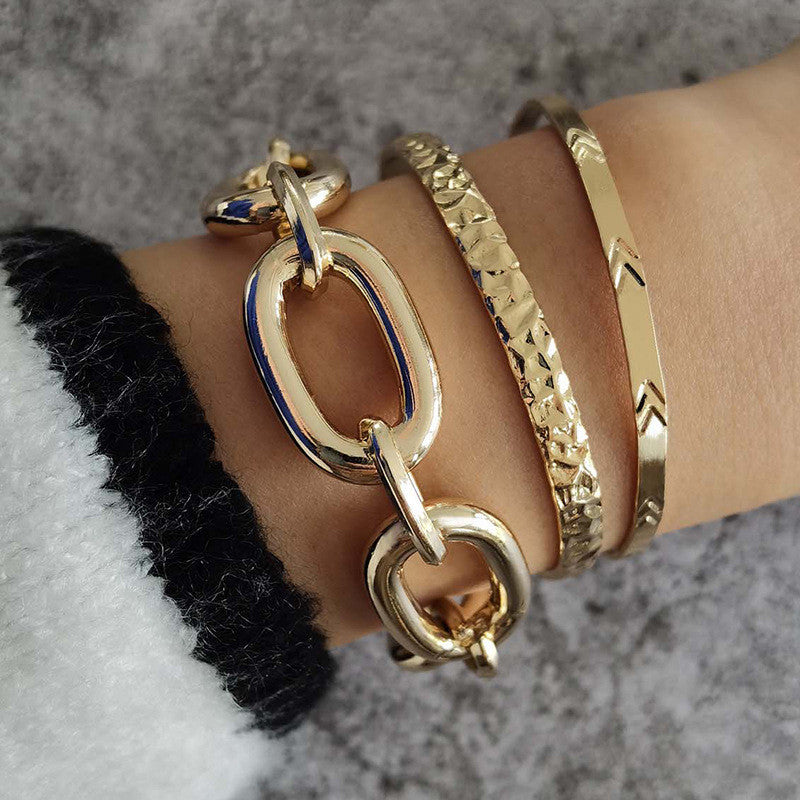 Arrow Bump Surface Bracelet Thick Chain Bracelet