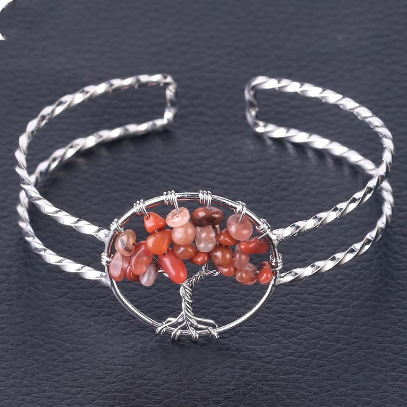 Winding Tree of Life Broken Gem Bracelet