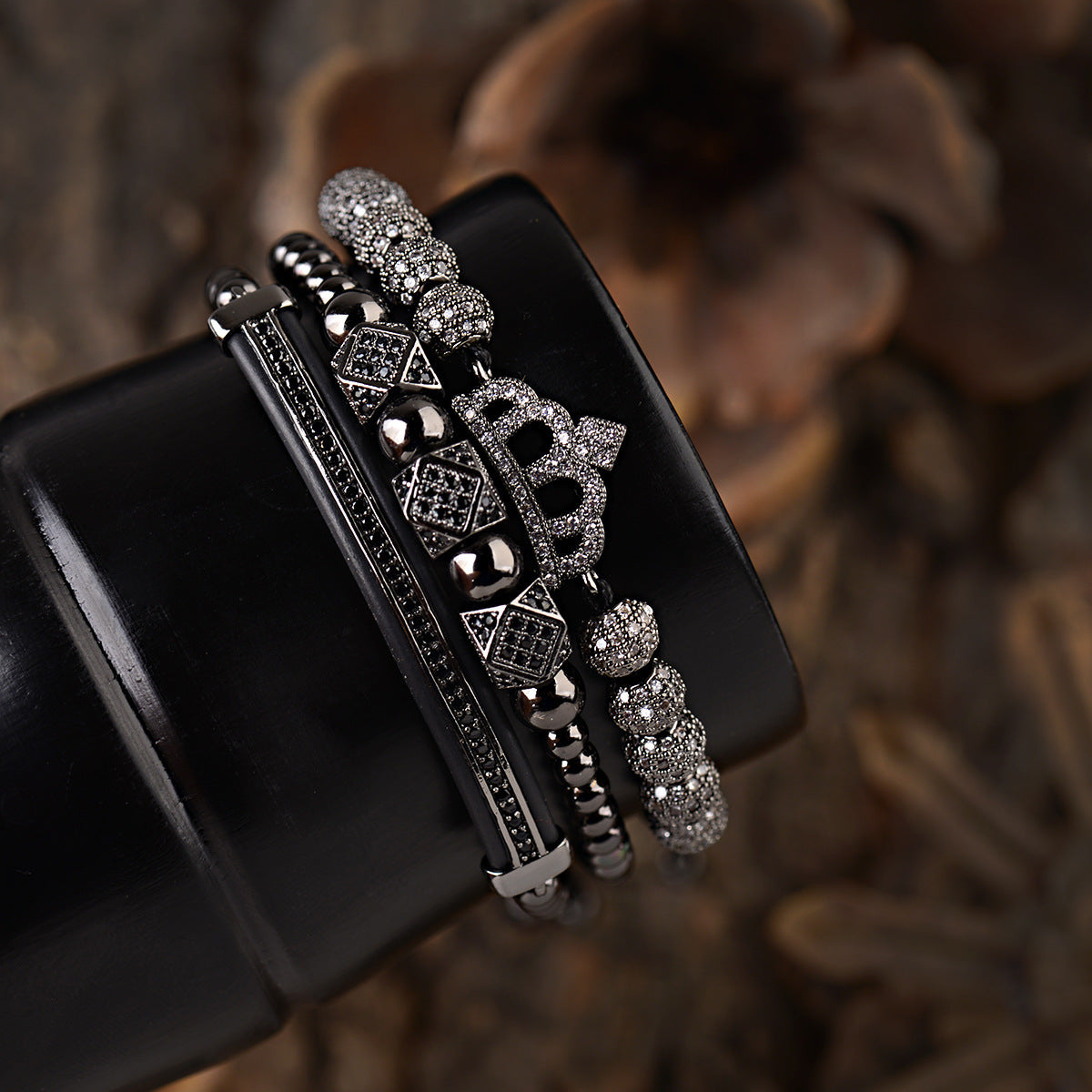 Crown three piece bracelet for lovers