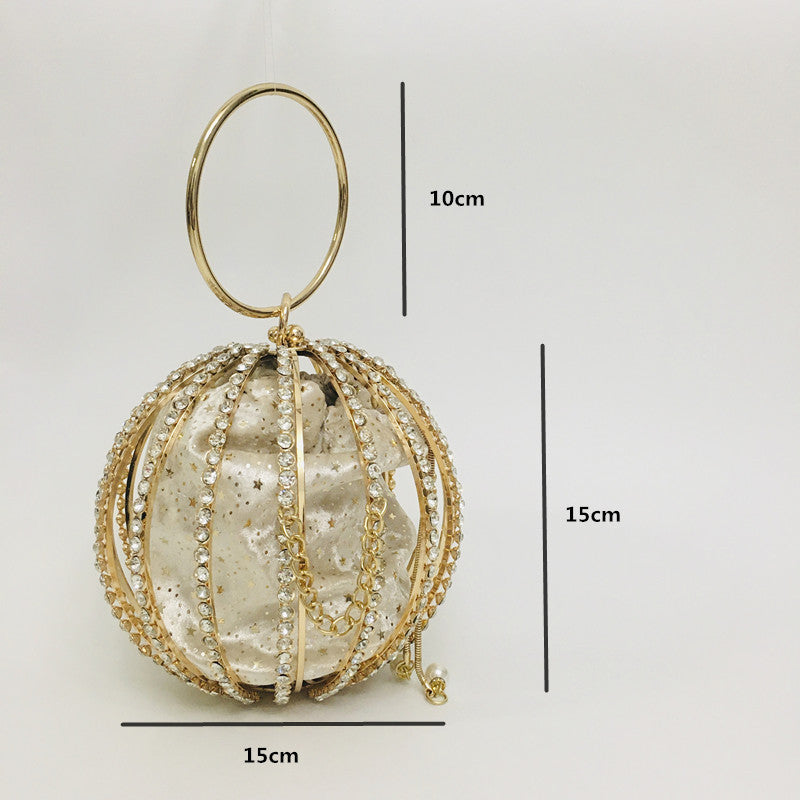 Hollow diamond ball bag dinner bag bird cage bun mother bag handbag