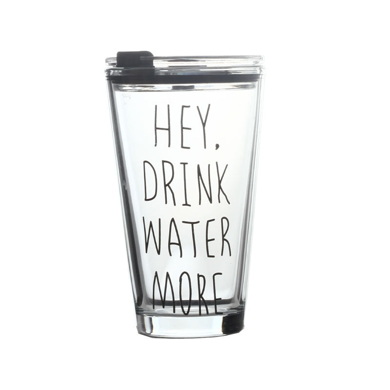 Household Sealed Glass Straw Cup With Scale