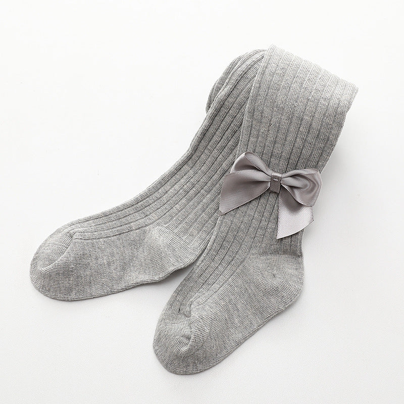 Baby tights with bow tie