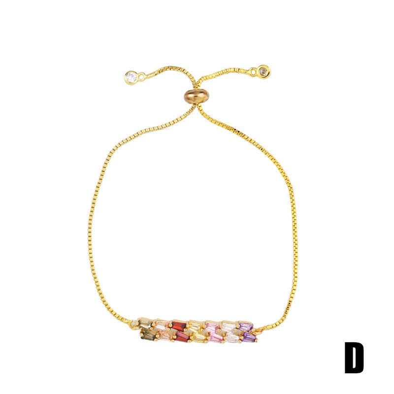 Exquisite micro-inlaid zircon pull-out bracelet