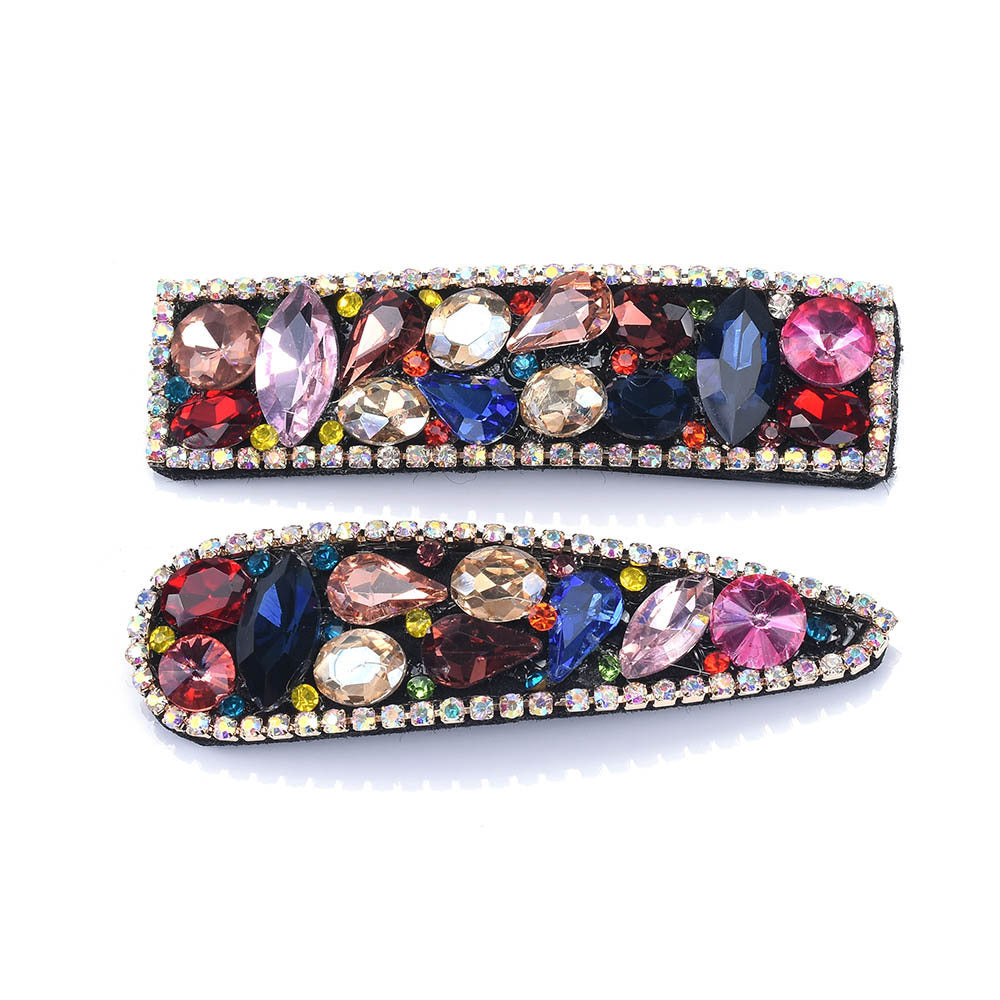 Personalized Flannel Diamond Colored Glass Hairpin Set