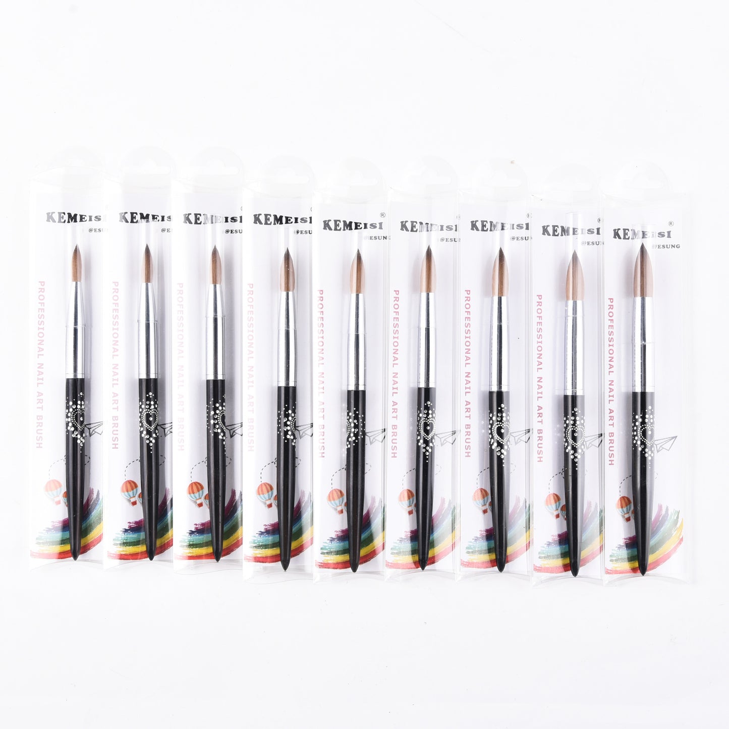 Multi-Specification Mink Hair Manicure Brush Flat Head Nail Polish Glue Painted Phototherapy Pen