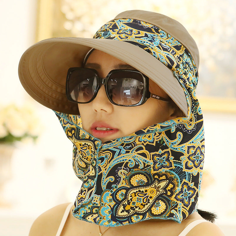 Summer Sun Hat For Outdoor Cycling, Big Edge To Cover Face And Sun Hat