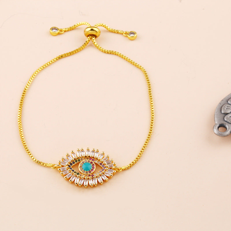 Exquisite micro-inlaid zircon pull-out bracelet