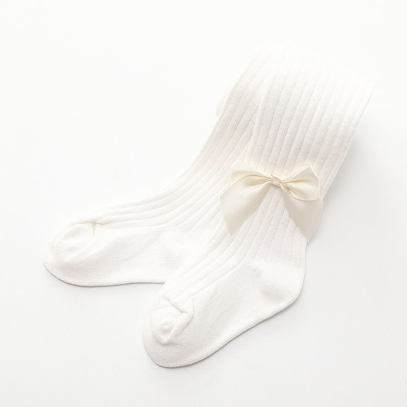Baby tights with bow tie