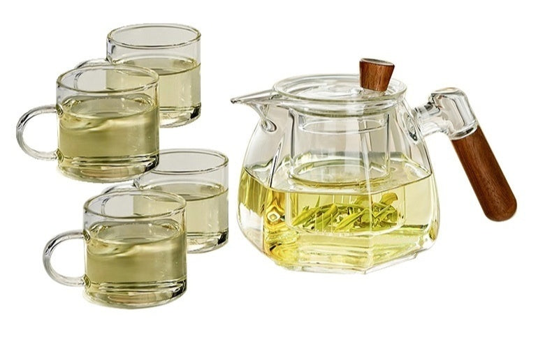 Household High Temperature Resistant Glass Teapot Set
