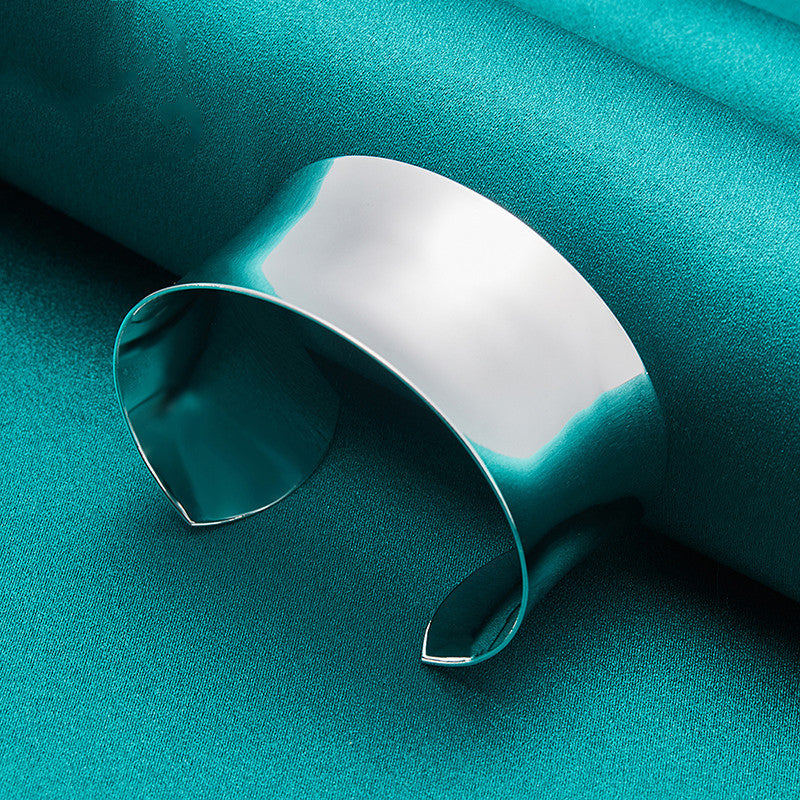 Women's Silver Smooth Adjustable Bracelet Jewelry