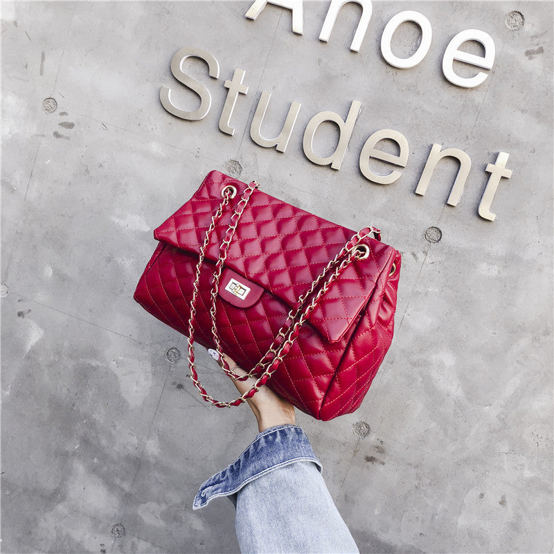 Female Rhombus One Shoulder Messenger Chain Bag