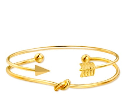 Modyle Gold Color Crystal Wedding Bracelets Set CZ Stone Heart Bracelets Bangles For Woman