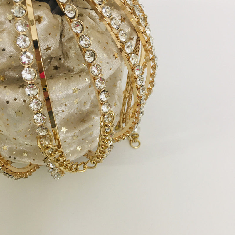 Hollow diamond ball bag dinner bag bird cage bun mother bag handbag