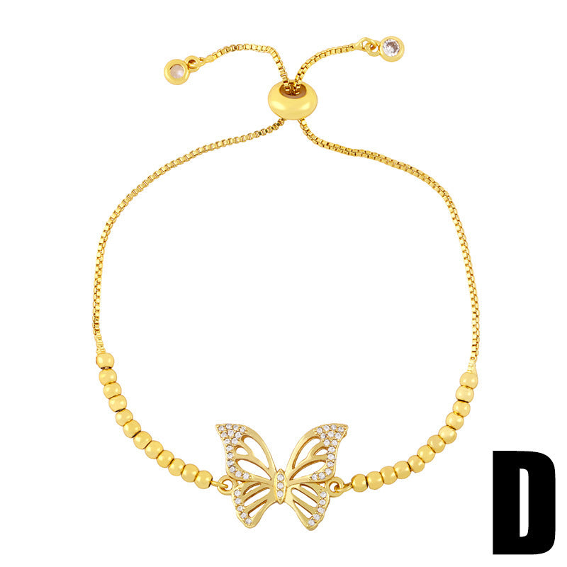 Personality Niche Adjustable Zircon Butterfly Bracelet