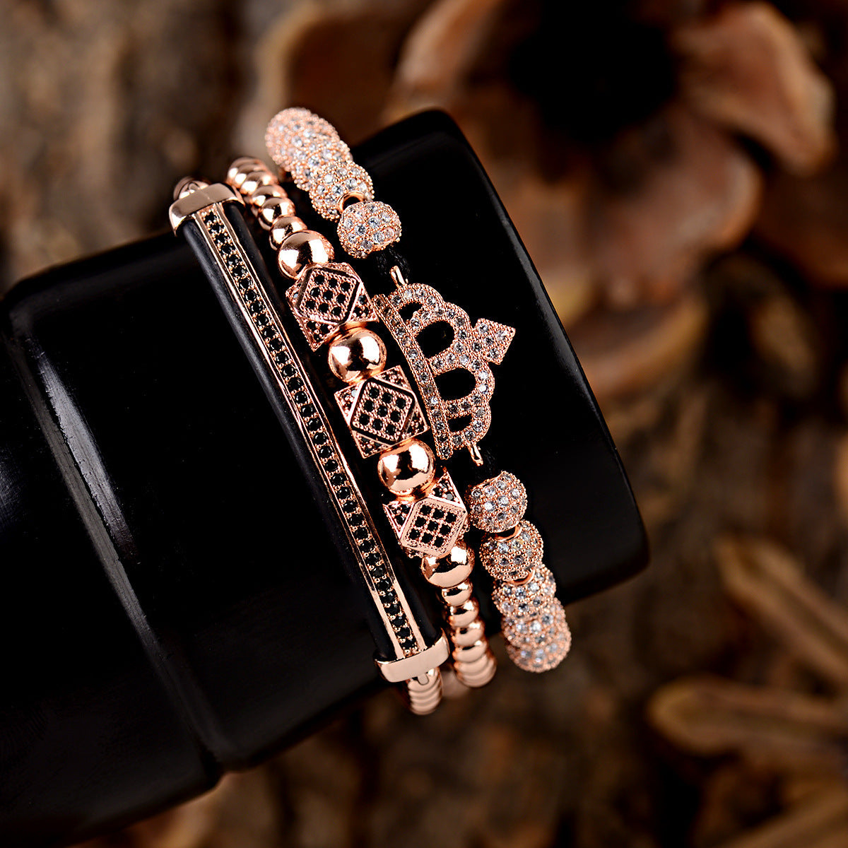 Crown three piece bracelet for lovers