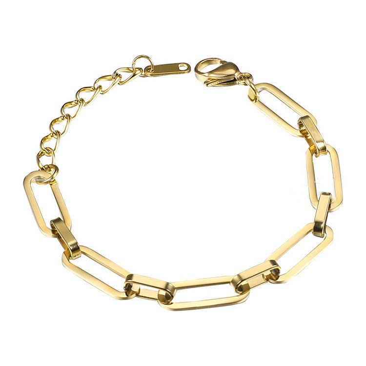 Square thick chain bracelet