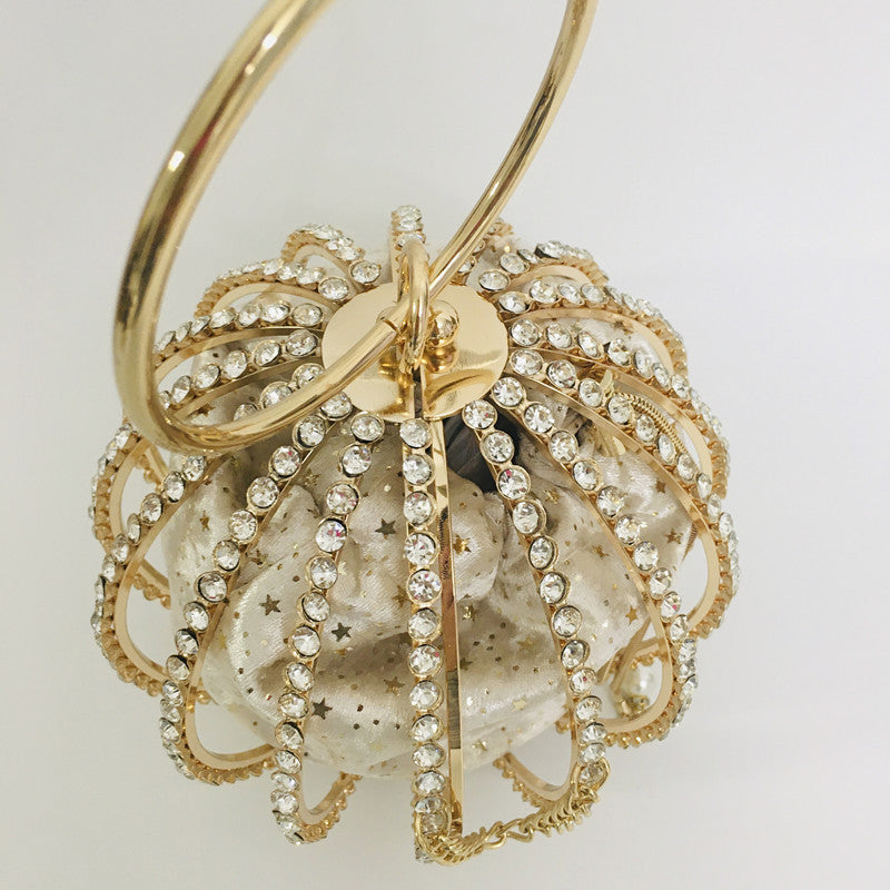 Hollow diamond ball bag dinner bag bird cage bun mother bag handbag