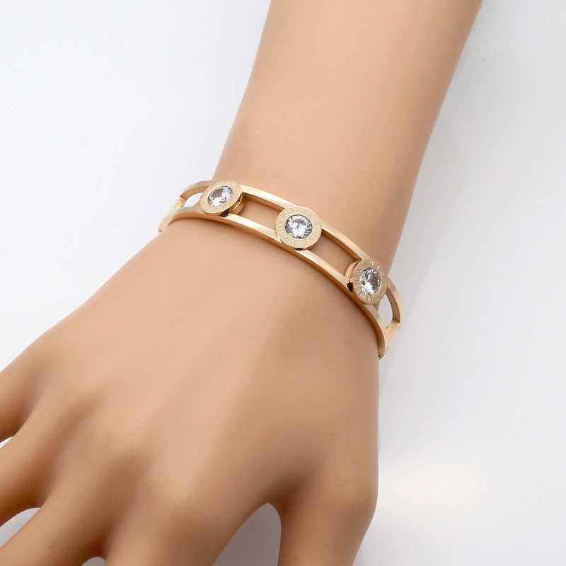 Large diamond zircon bracelet