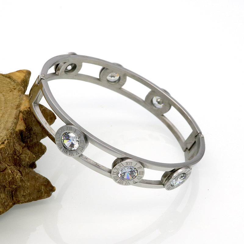 Large diamond zircon bracelet