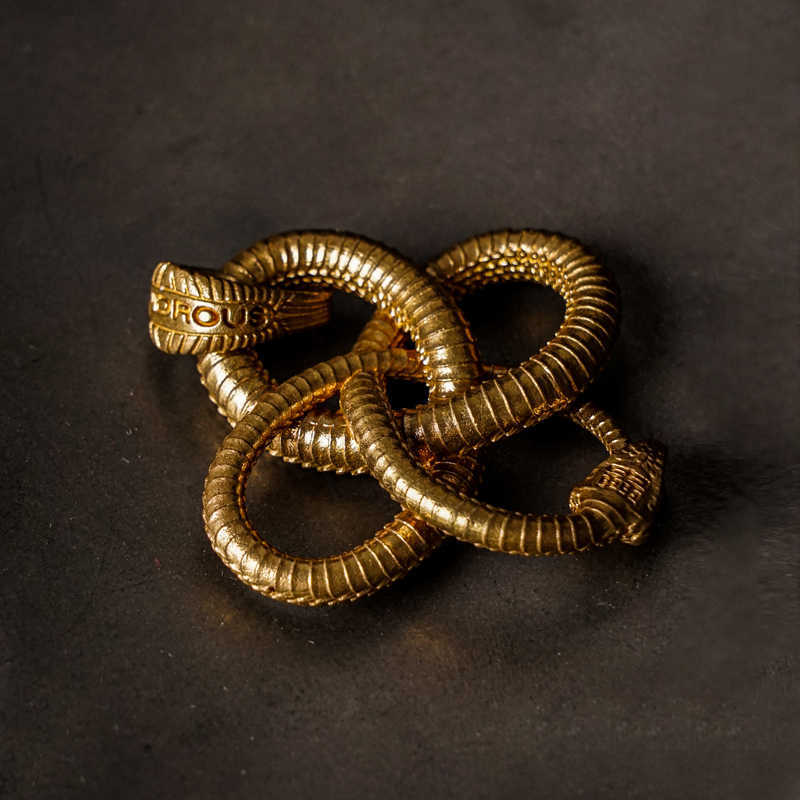 Brass 925 Silver Vintage Snake Pendant Necklace