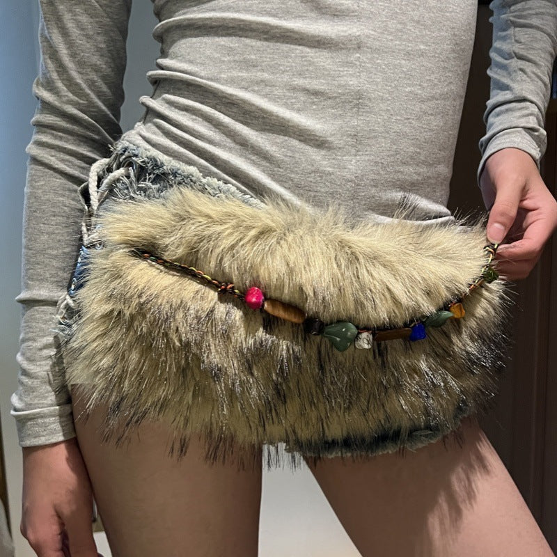 Fur Belt Retro Easy Matching Plush Waist Chain Waist Seal Waist Decorations