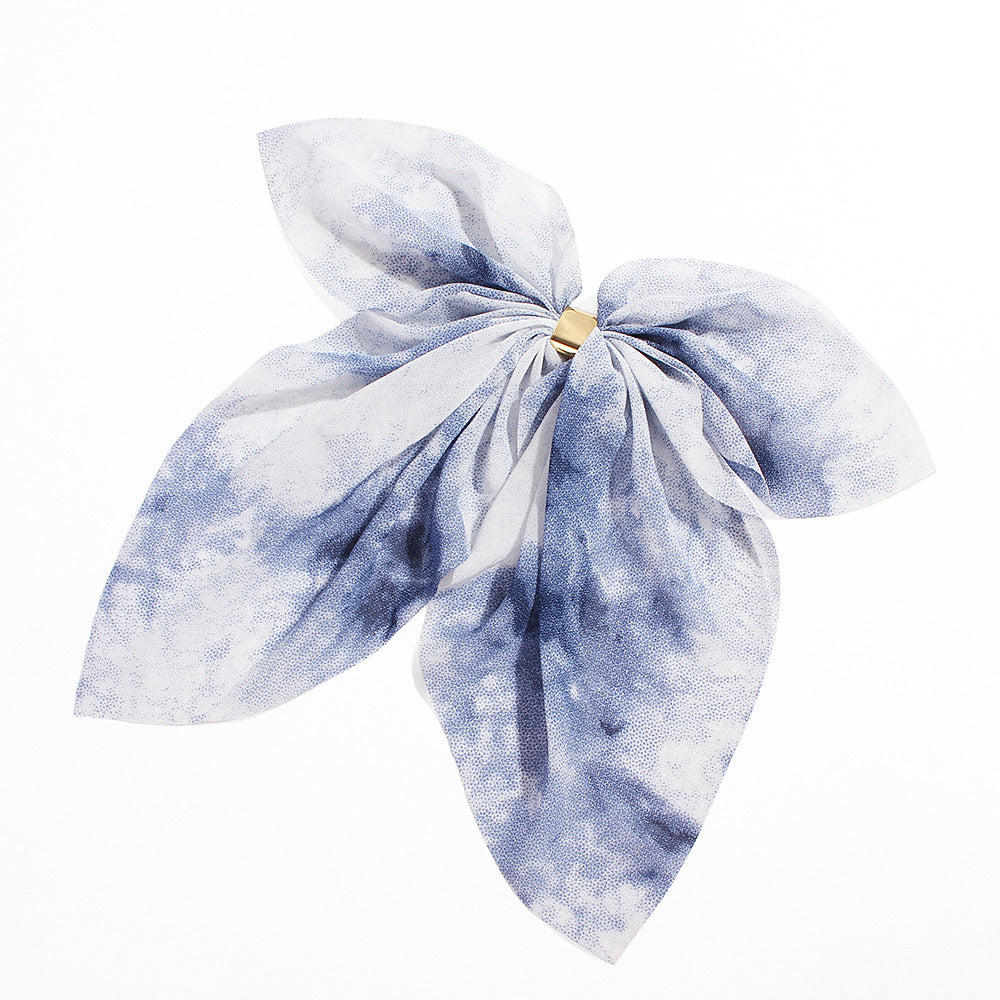 Floral Chiffon Big Bow Hairpin