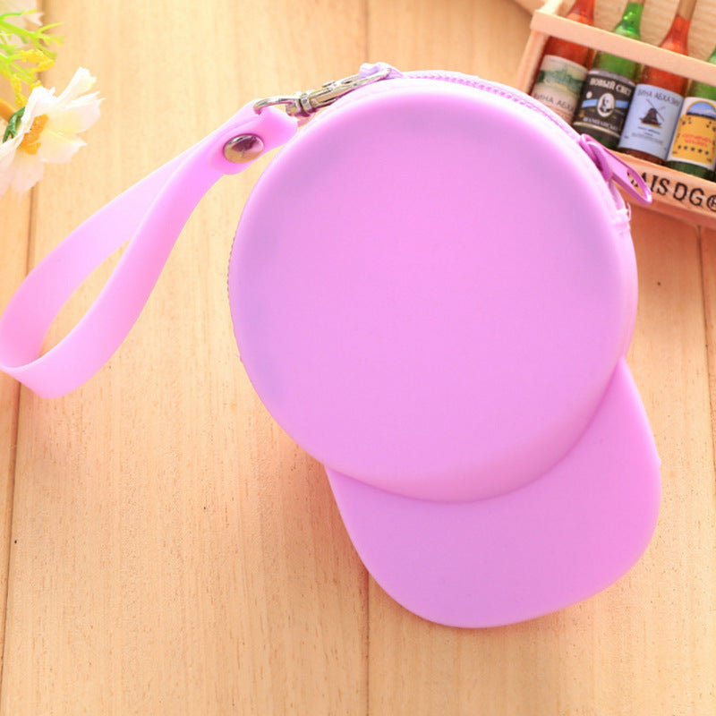 Korean Style Candy Color Hat Coin Bag Silicone Cartoon Creative Zipper Wallet