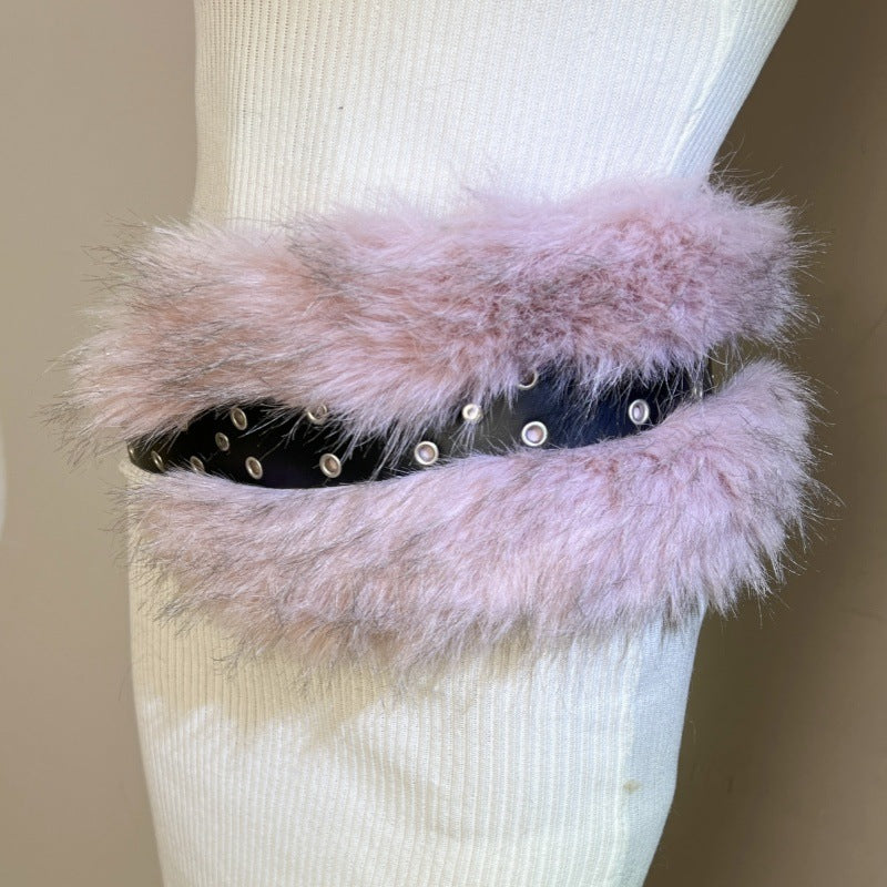 Fur Belt Retro Easy Matching Plush Waist Chain Waist Seal Waist Decorations