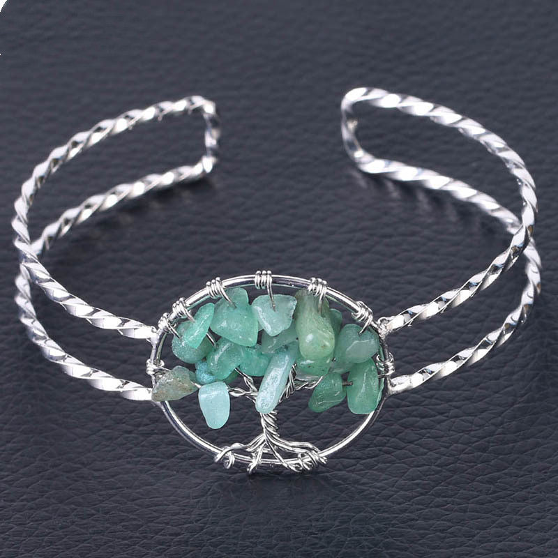 Winding Tree of Life Broken Gem Bracelet