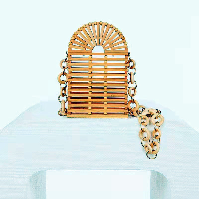 Ancient Style New Women's Crossbody Shoulder Bamboo Woven Bag
