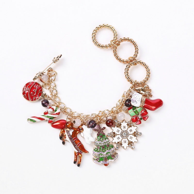 Snow drop glaze Christmas tree Bracelet
