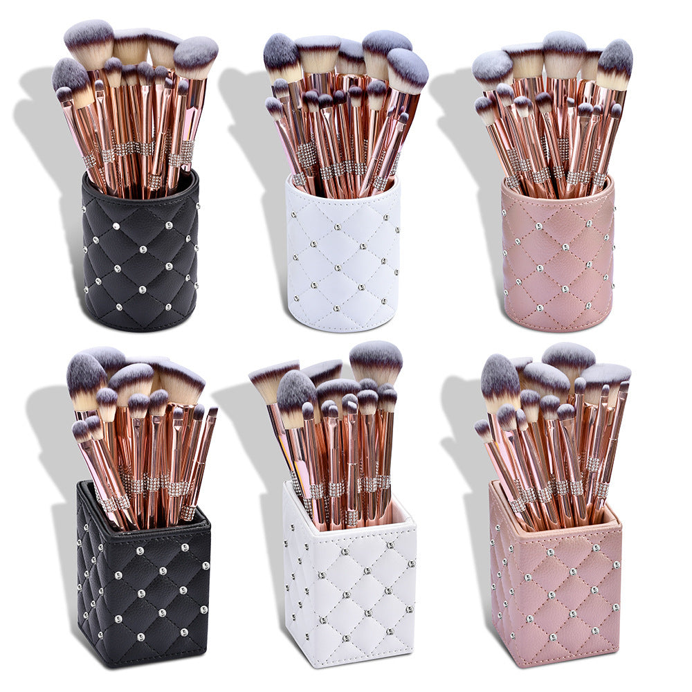 Portable Home Electroplated Rose Gold Makeup Brush Suit