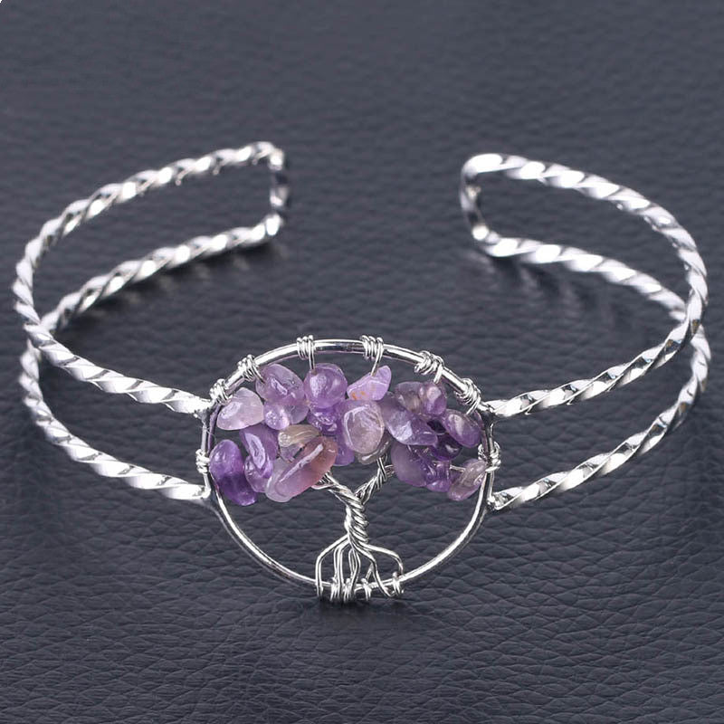 Winding Tree of Life Broken Gem Bracelet