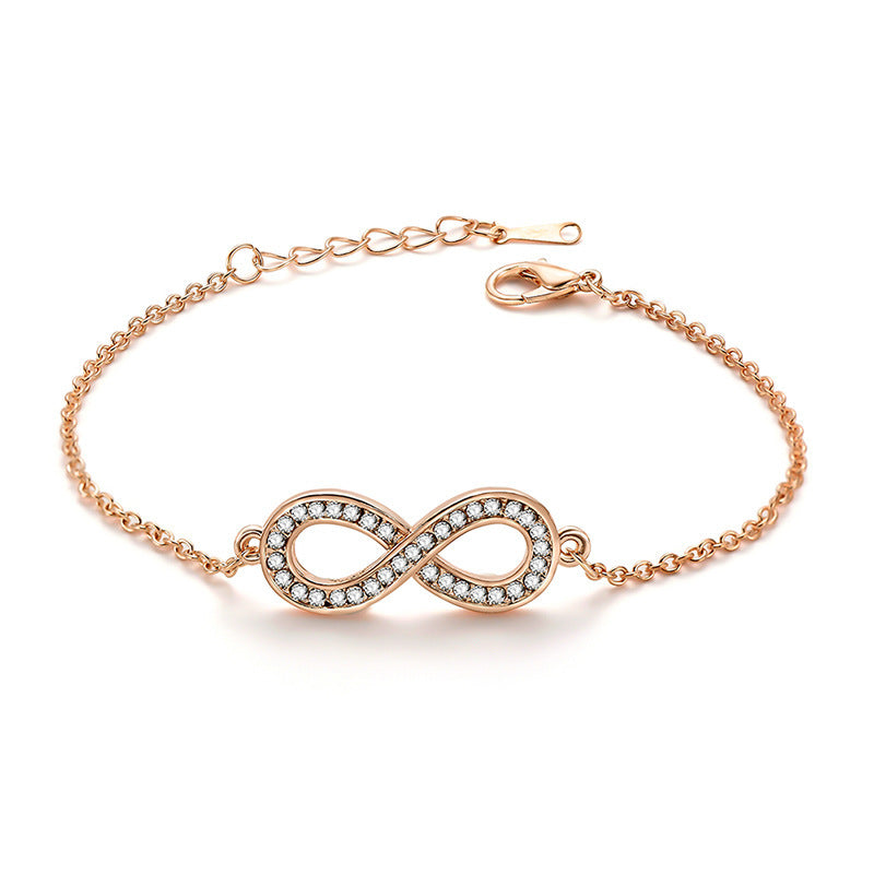 Simple Ladies Fashion 8-character Crystal Bracelet