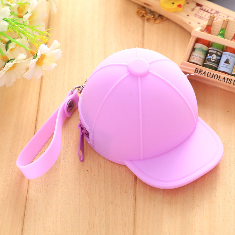 Korean Style Candy Color Hat Coin Bag Silicone Cartoon Creative Zipper Wallet