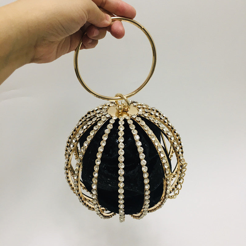 Hollow diamond ball bag dinner bag bird cage bun mother bag handbag