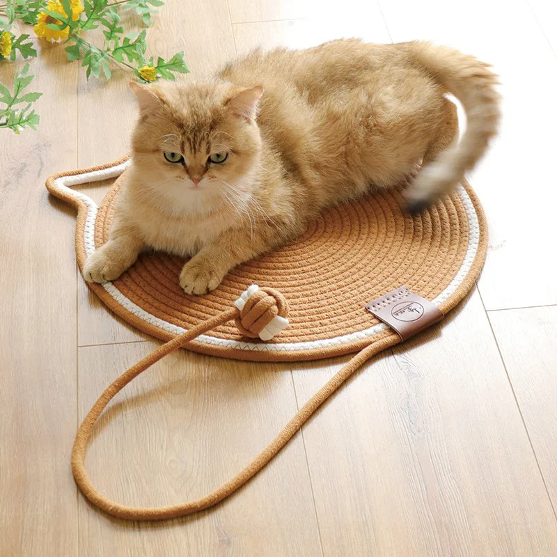 Braided Cotton Rope Cat Claw Mat Self Hi Ball One Piece Sleeping Mat Washable Anti Sticky Scratching Artifact Cat Scratching Mat Pet Products