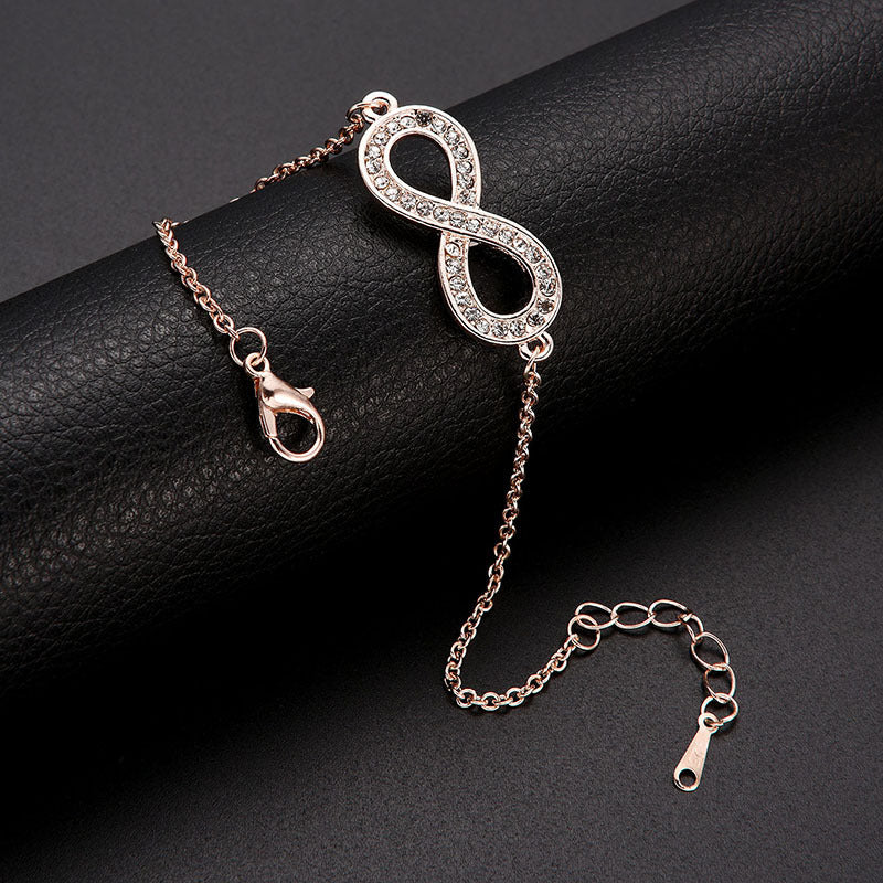 Simple Ladies Fashion 8-character Crystal Bracelet