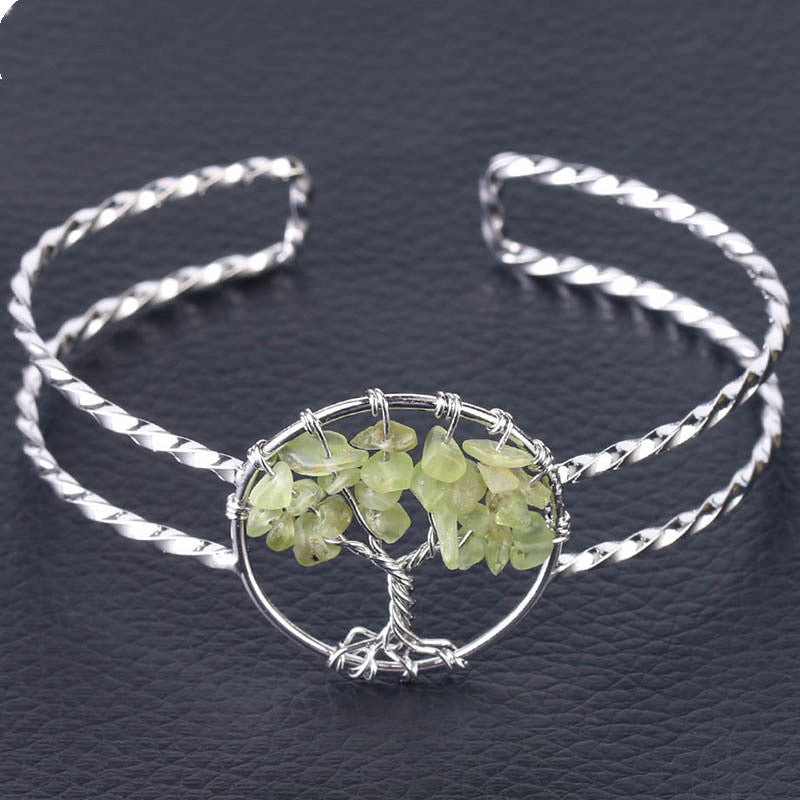 Winding Tree of Life Broken Gem Bracelet