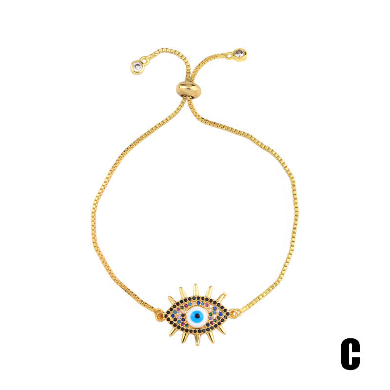 Exquisite micro-inlaid zircon pull-out bracelet