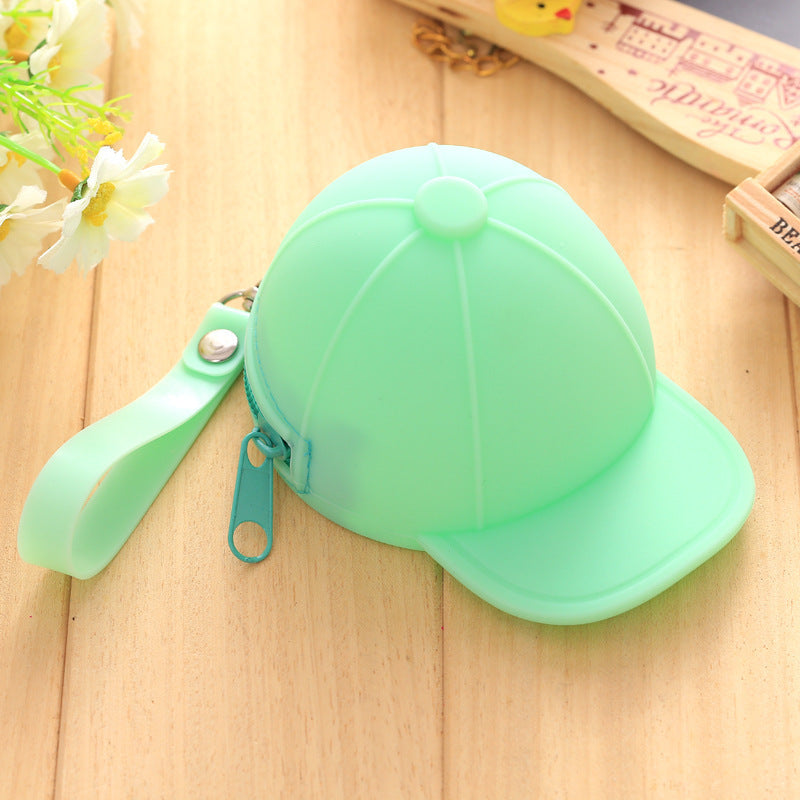 Korean Style Candy Color Hat Coin Bag Silicone Cartoon Creative Zipper Wallet