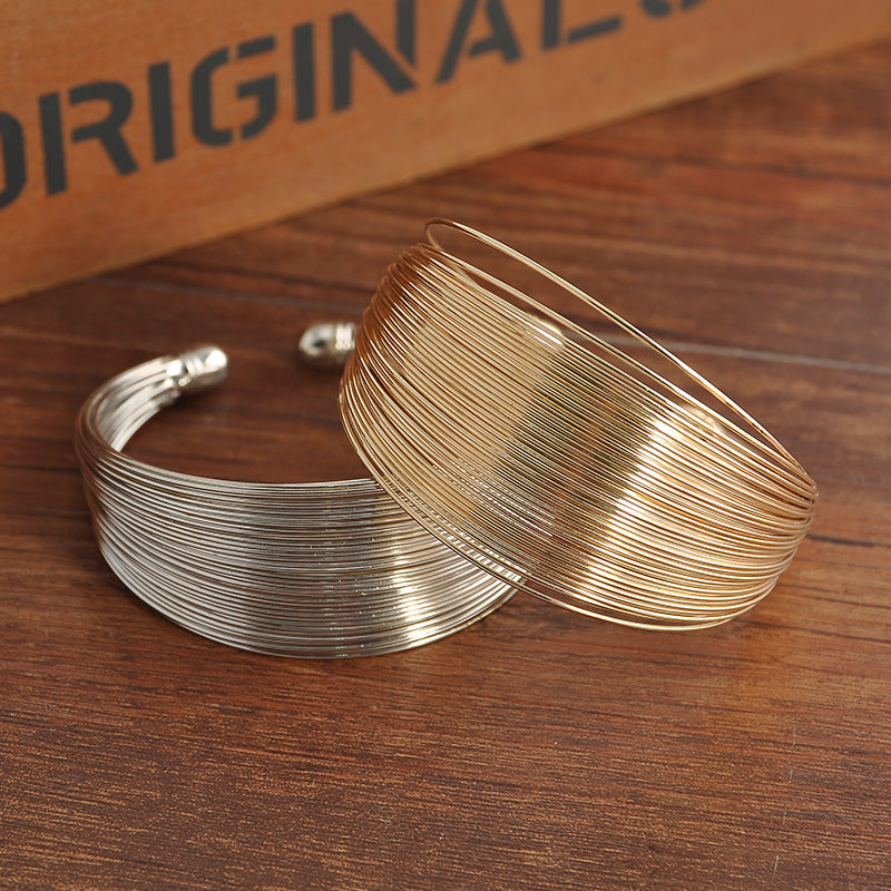 Women's Multiple Wire Opening Metal Hand Jewelry