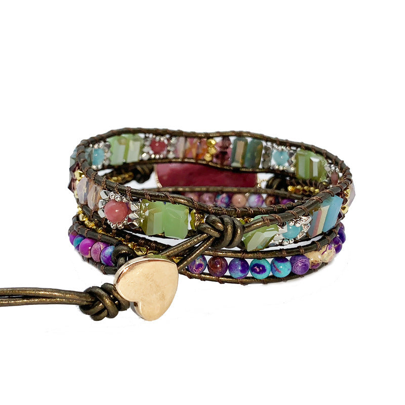 Natural stone hand-woven ladies bracelet