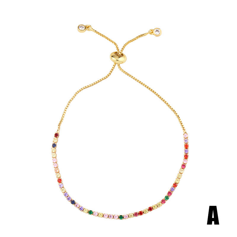 Exquisite micro-inlaid zircon pull-out bracelet
