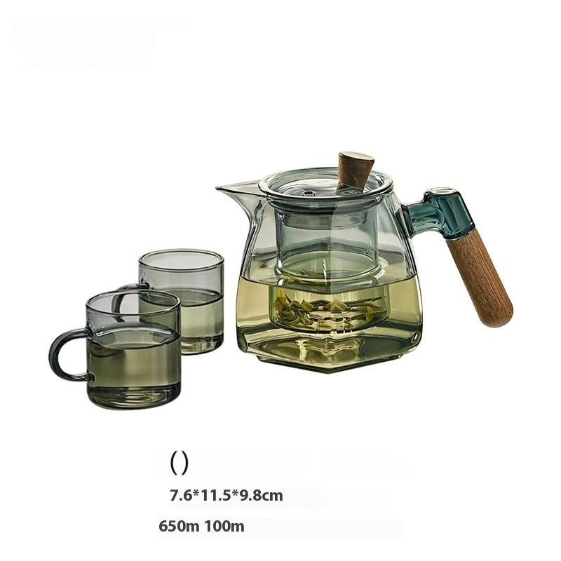 Household High Temperature Resistant Glass Teapot Set
