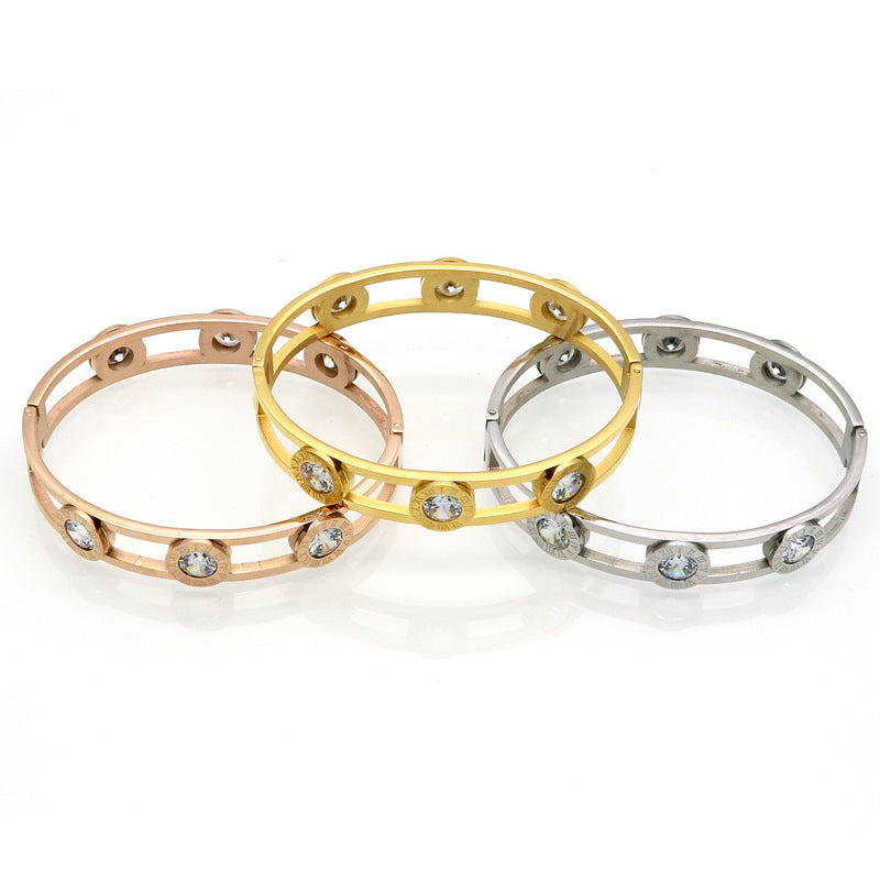 Large diamond zircon bracelet